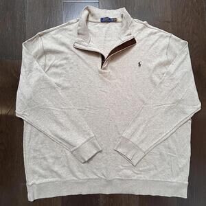 Polo Ralph Lauren Sweater 4XLT Beige Quarter-Zip Pullover